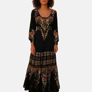 Noracora Boho U-Neck Cotton Long Sleeve Blends Knitting Dress